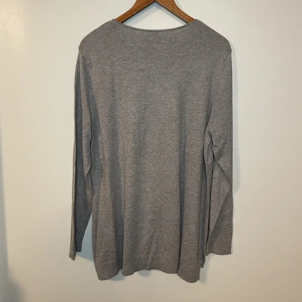 NWT Chico's Shimmer Jordan Pullover Sz 3 (XL) Silver Gold‎ Holiday Silk Blend